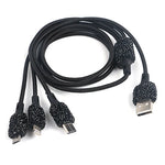 New Bling USB Car Charger 5V 2.1A Dual Port Fast Adapter Pink Car Decor Car Styling Diam detail view