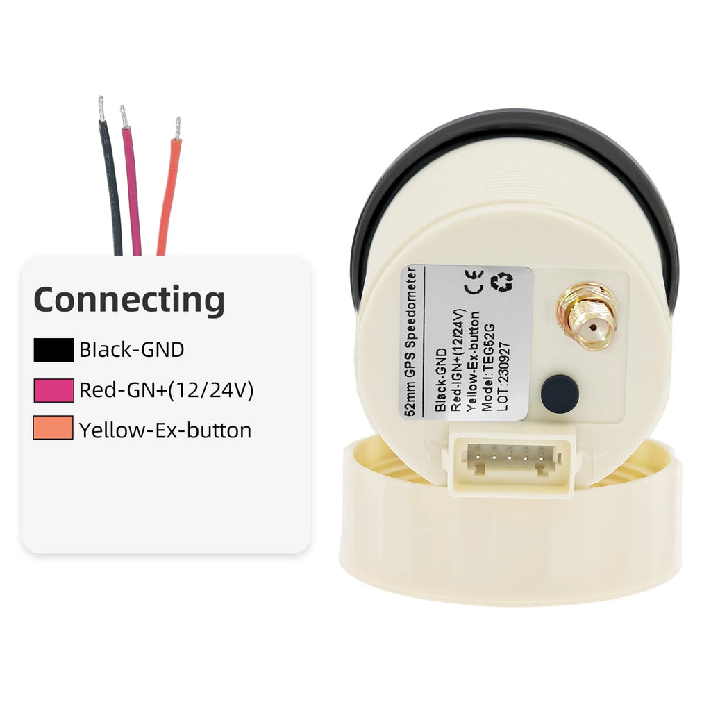 Universal 52mm LCD Digital GPS Speedometer with Antenna | MPH Knot Km/h COG Gauge for Ca detail view