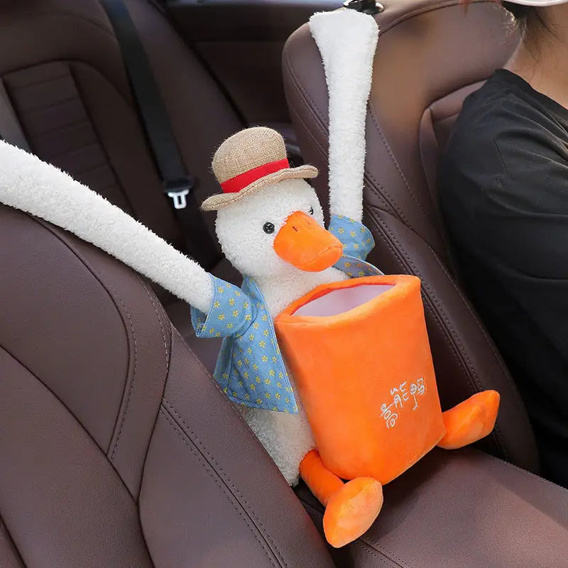 Car Trash Can Tissue Box Two-in-one Car Hanging Storage Bucket Cute Cartoon Car Storage detail view