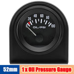 52mm Auto Gauge Kit with Sensor | LED Digital Oil Temp, Water Temp, Oil Pressure, Fuel close-up view