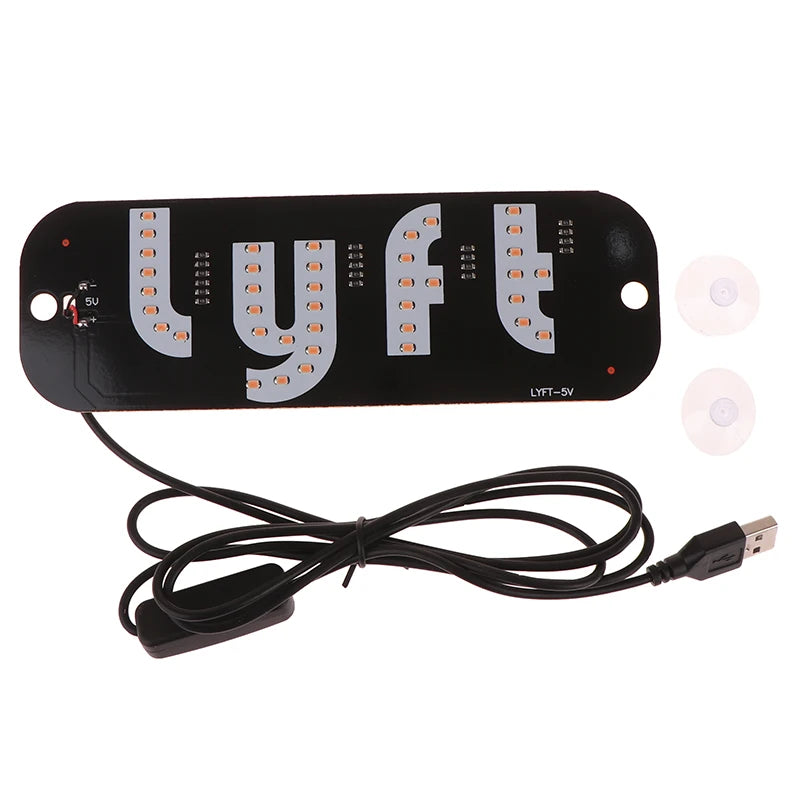 1Set LED Signal Light Taxi Signal Lamp For Lyft Logo Light USB LED Cab Panel Indicator Lights Signal Lamp Auto Decoration Lamp