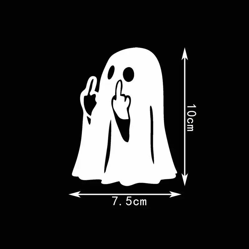 Funny Middle Finger Ghost Motorcycle Car Sticker Waterproof Weather Proof Decal for A alternate view