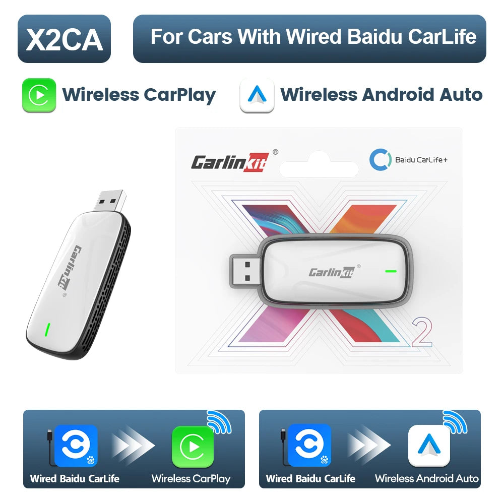 CarlinKit Baidu Carlife Wired to CarPlay Android Auto Adapter 2-In-1 Wireless Car Nav alternate view