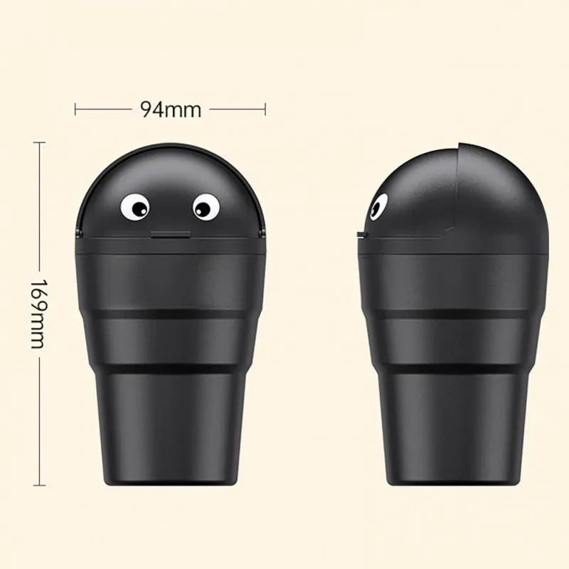 Car Trash Can Swing Lid Mini Leakproof Plastic Trash Bin additional angle