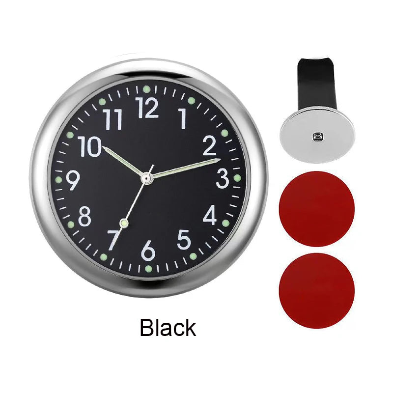 Luminous Car Clock Air Outlet Mini Quartz Clock with Clip | Auto Ornament Waterproof A close-up view