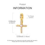 925 Sterling Silver Gold Plated Charms Bead Plane Bow Cross Cat Dangle Fit Original Br close-up view