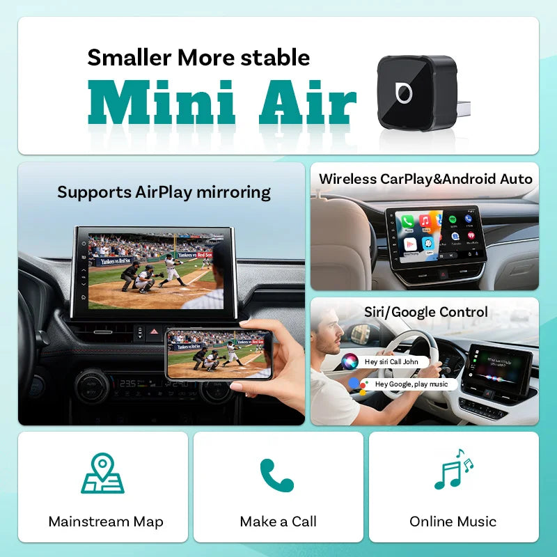 OTTOCAST MINI AIR Cube 4.0 Wireless CarPlay Android Auto Adapter 3 in 1 Dongle Airpla alternate view