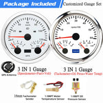 Custom 2 Gauges Set With Sensors Kit | 85mm 3-in-1 GPS Speedometer, Fuel, Tachometer, Oi detail view