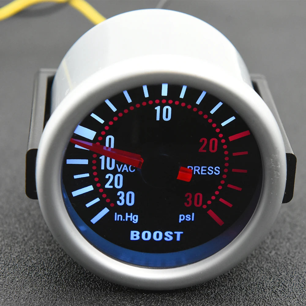 52mm 2" Smoke Lens Car Gauge Set | Turbo Boost PSI BAR Oil Pressure Volt Tachometer