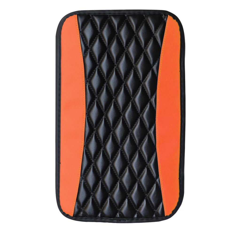 Car armrest cushion center control cushion Car interior accessories PU leather embroidered three-dimensional lattice cushion