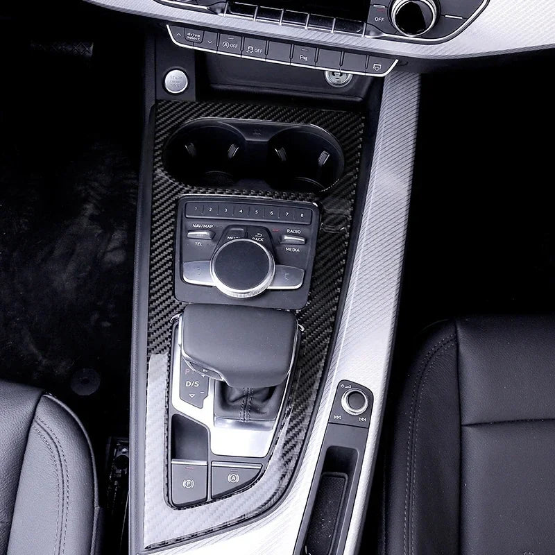 Carbon Fiber Car Interior Gear shift buttons Panel Door Armrest Reading Light Cover Trim Stickers Accessories for Audi A4 A5 B9