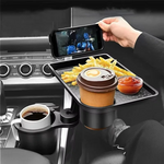 Universal Car Cup Holder Tray | 360° Rotating Adjustable Dual Cup Organizer alternate view
