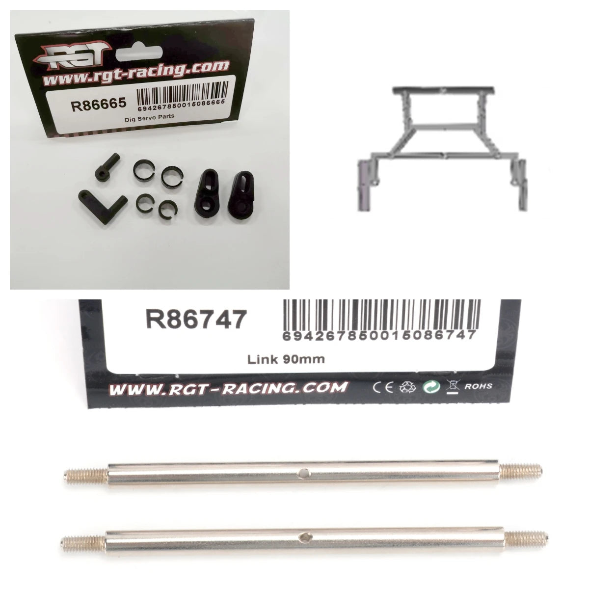 RGT Accessories R86665 Dig Servo Parts R86747 Link Ends R86666 Body Reinforced plate For EX86170 EX8