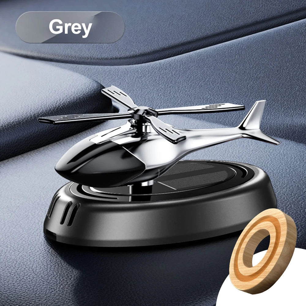 Solar Car Air Freshener Helicopter Decor | Solar Rotating Aromatherapy for Car Interi alternate view