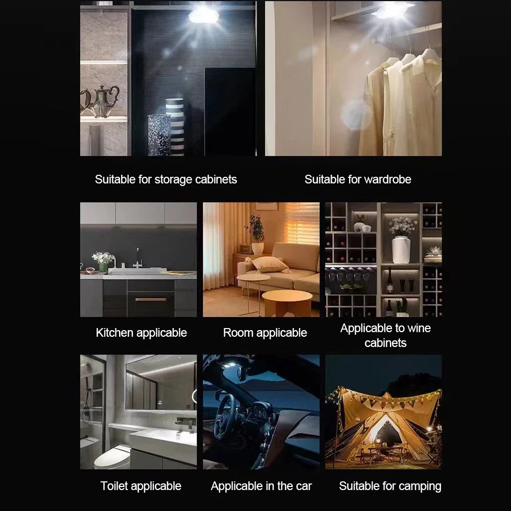 LED Car Mini Touch Light USB Charging Portable Auto Roof Ceiling Reading Night Lamp additional angle