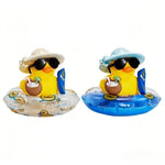 New! Car Dashboard Ornaments Summer Little Yellow Duck Coconut Skateboard Hat Rubber Squeeze Duck Cute Car Decoration