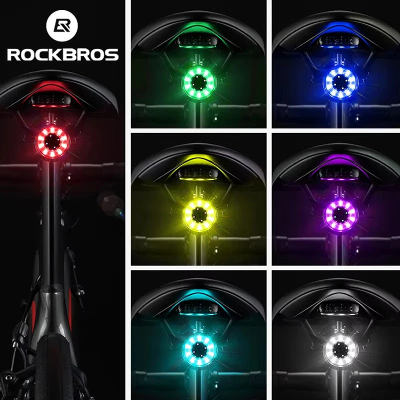 ROCKBROS Waring Bike Taillight Type-C Charge Water-resist Rear Light Double Bracket 7 alternate view