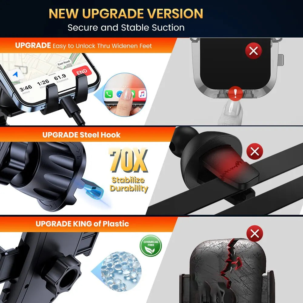 TOPK Car Phone Holder Air Vent Mount | 360° Rotation Gravity Expansion for 4"-7" Smart close-up view