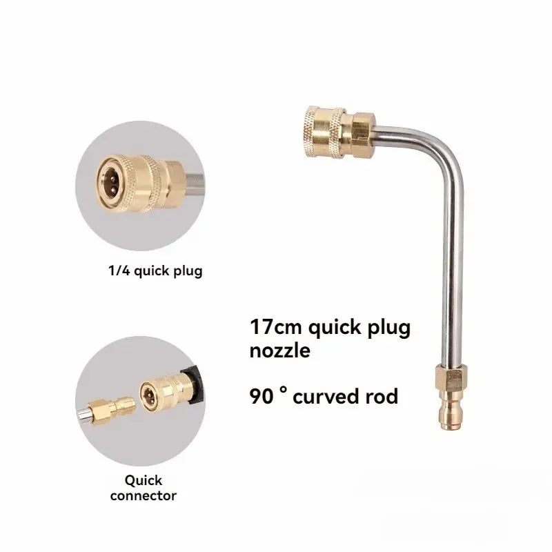 Full Metal Bent Rod | 1/4 Quick Connect Cleaning Rod for Car and AC detail view
