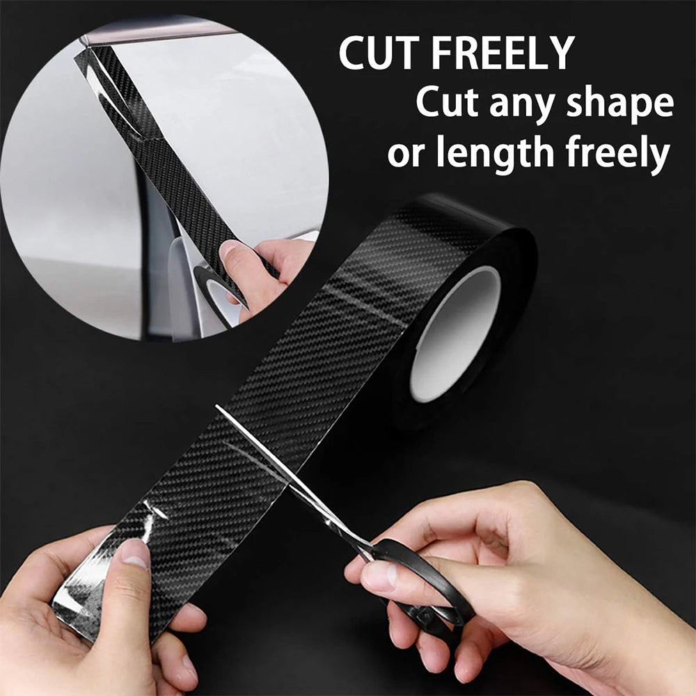 3D Nano Carbon Fiber Car Tape Black Car Door Edge Guards Side Mirror Anti-Scratch Col alternate view