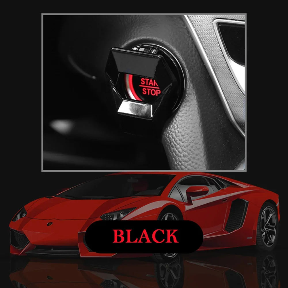 Car Engine Start Stop Switch Button Cover Decorative Auto Accessories Push Button Sticky Cover Car Interior Car-Styling