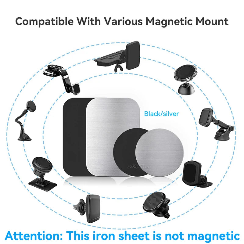 Metal Plate Sticker for Magnetic Car Phone Holder | Universal Iron Sheet Disk Mount lifestyle view