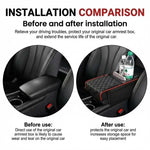 PU Leather Car Center Console Armrest Pad with Dual Pockets, Removable ABS Dual Cup Holder, 20 cm / 7.87 in. Wide