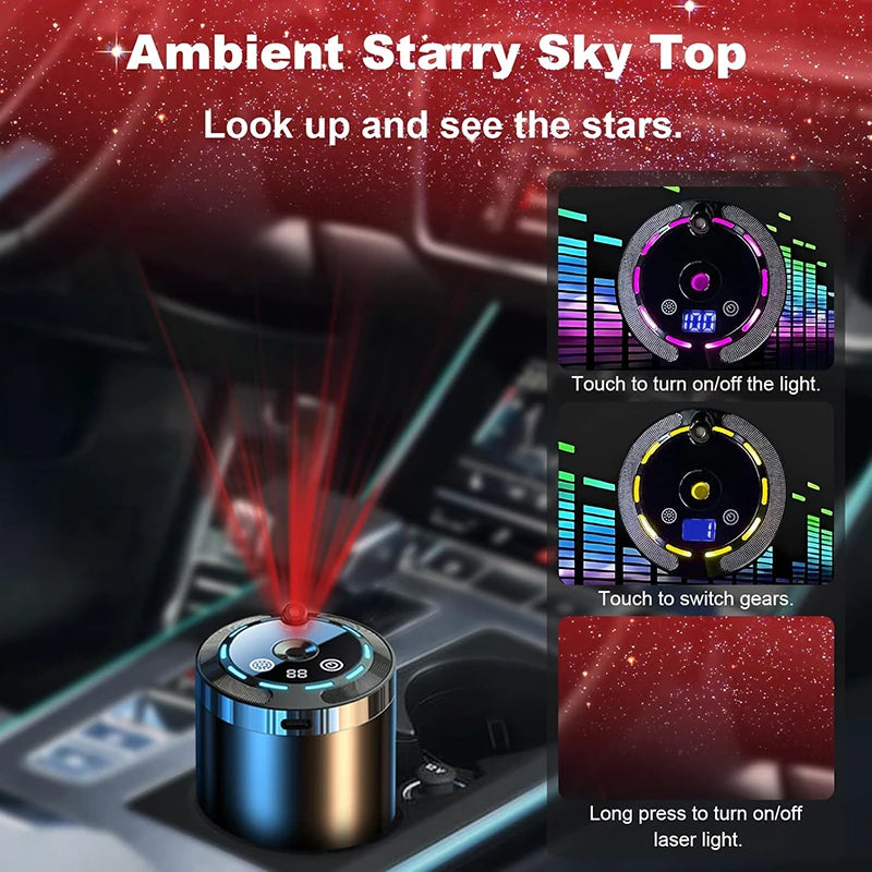 Smart Car Air Freshener Adjustable Car Smell Air Freshener Automatic Car Scent Starry Sky Ceiling Ambient Light Car Accessories