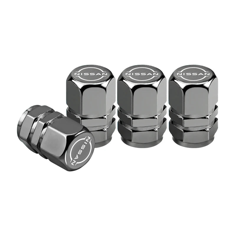 4Pcs Metal Tire Valve Stem Caps for Nissan Models | Universal Car Accessories additional angle
