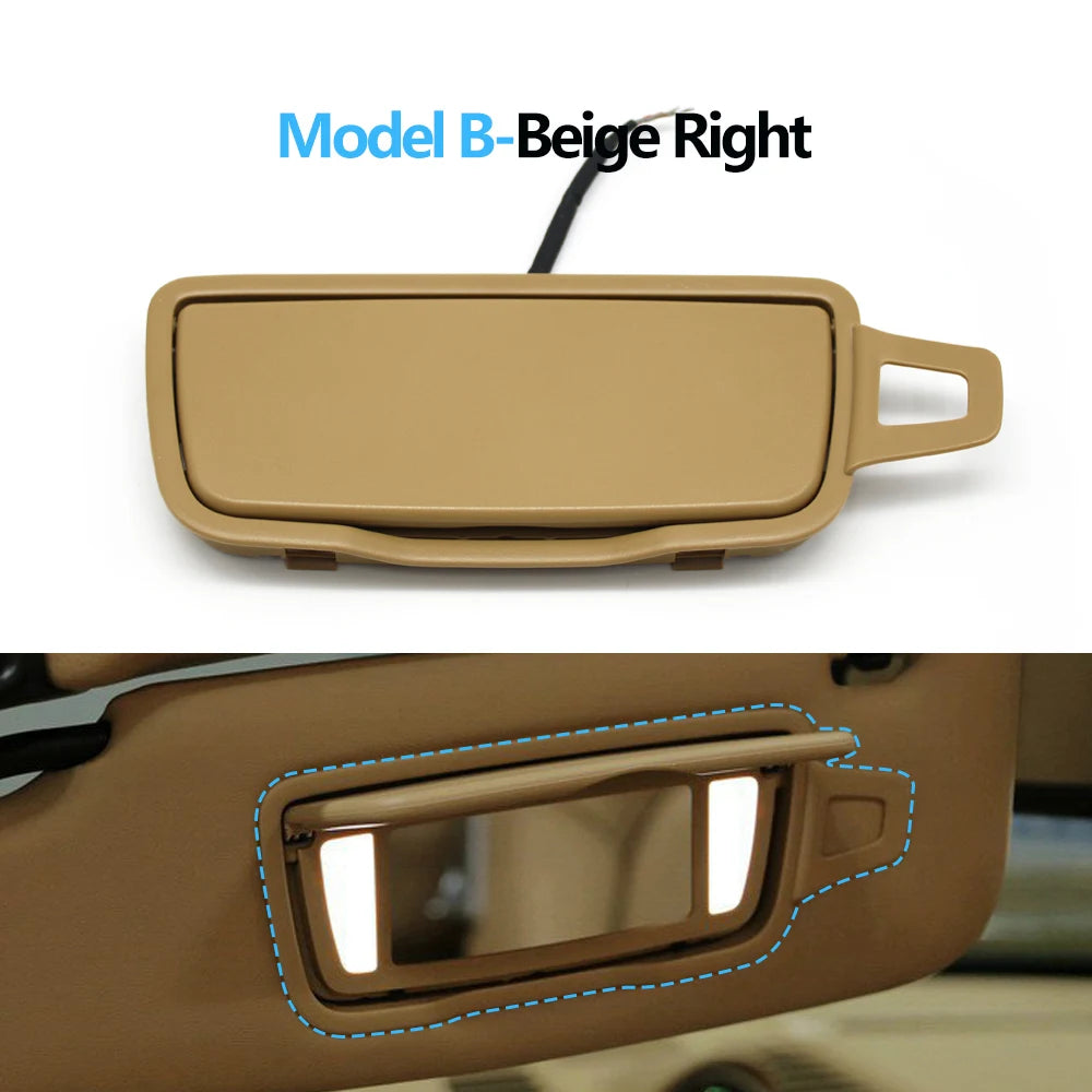 Car Left Right Sun Visor Vanity Mirror Cover Assembly For Porsche Boxster Cayman 911 981 982 991 718 982857551,982857551T