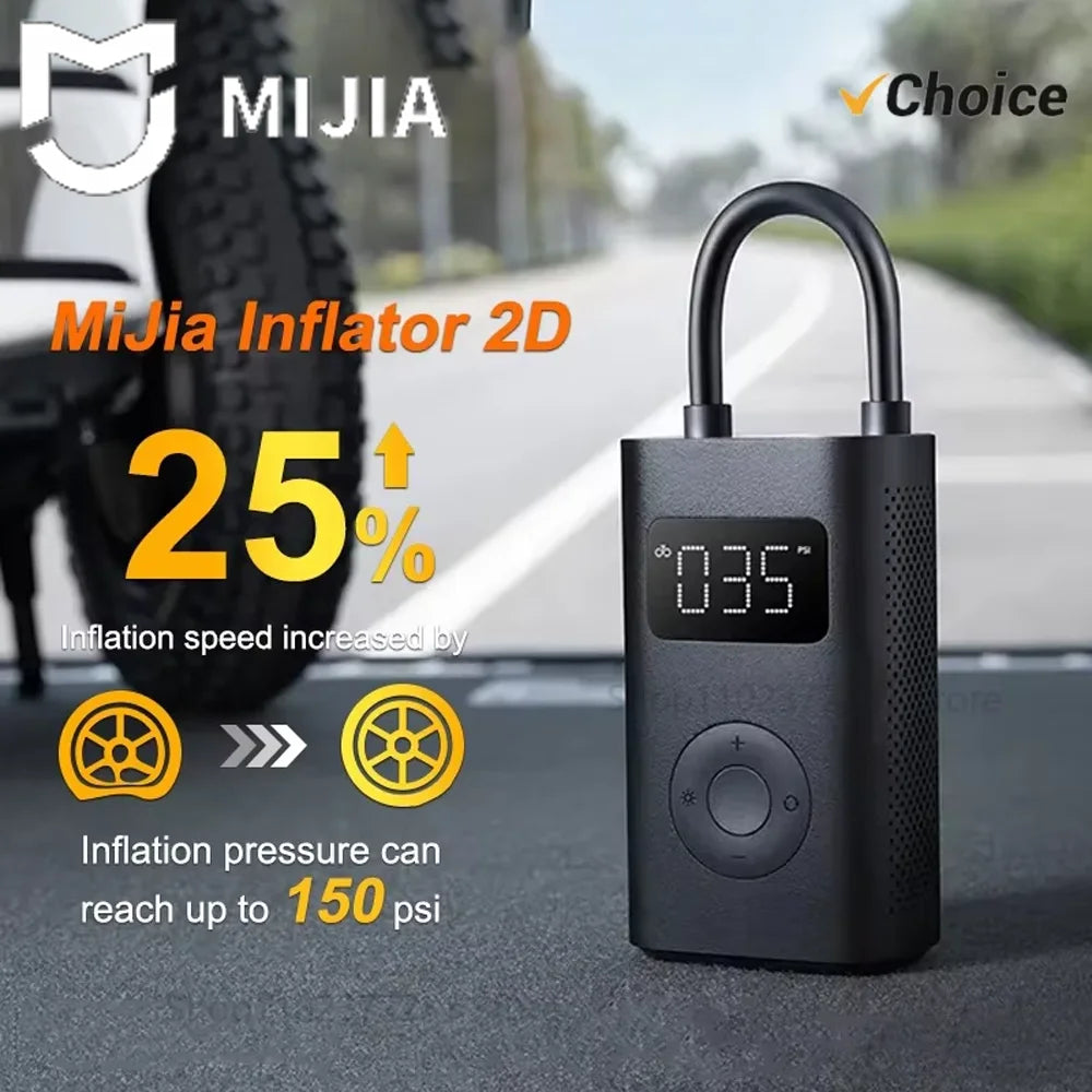 MIJIA Inflatable Treasure 2D Air Compressor | Portable Tire Inflator for Car, Bicycle, Motorcycle
