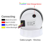 HD 85mm Tachometer with LCD Hourmeter | 7 Color Backlight Tacho Gauge for Marine Boat lifestyle view