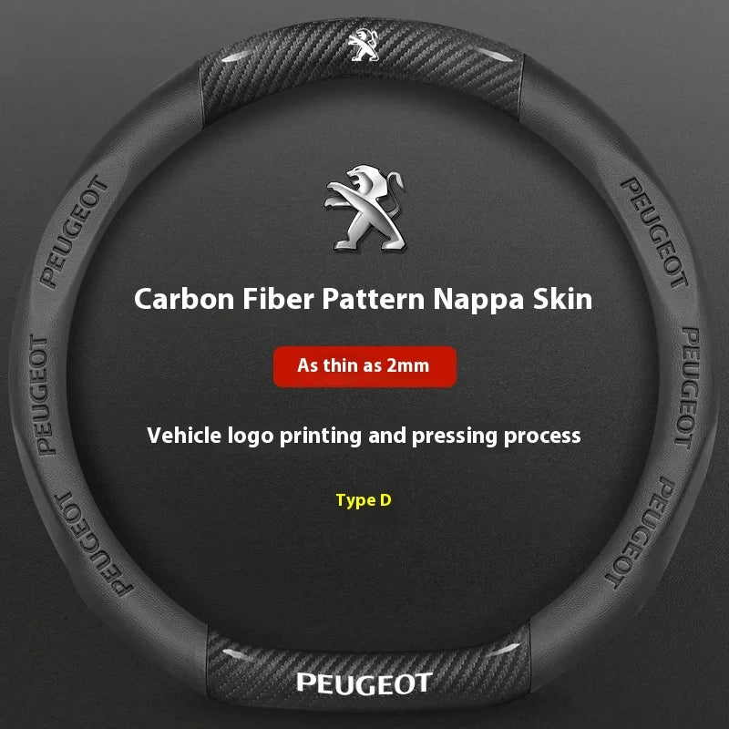 Car Steering Wheel Cover For Peugeot 106 107 108 206 207 208 301 307 308 406 407 408 5 close-up view