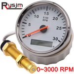 3000RPM Tachometer 85mm with Sensor | Diesel Engine Marine Boat Car RPM Gauge Hour Meter Red Backlig
