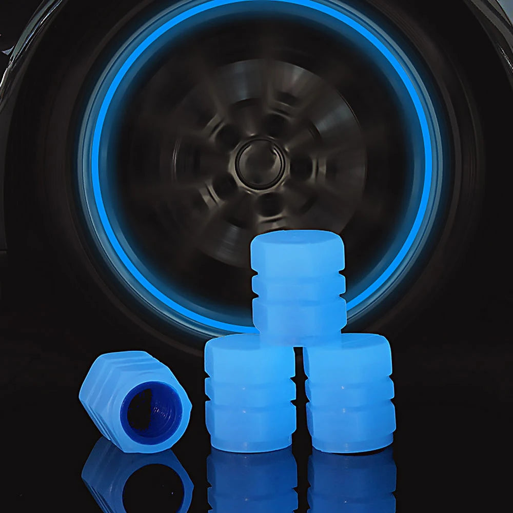 Luminous Valve Caps Fluorescent Night Car Tire Valve Caps Motorcycle Bike Glowing Decor detail view