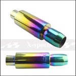 Universal Stainless Steel Exhaust Pipe Muffler | 51-63mm Inlet 89mm Flat Outlet detail view