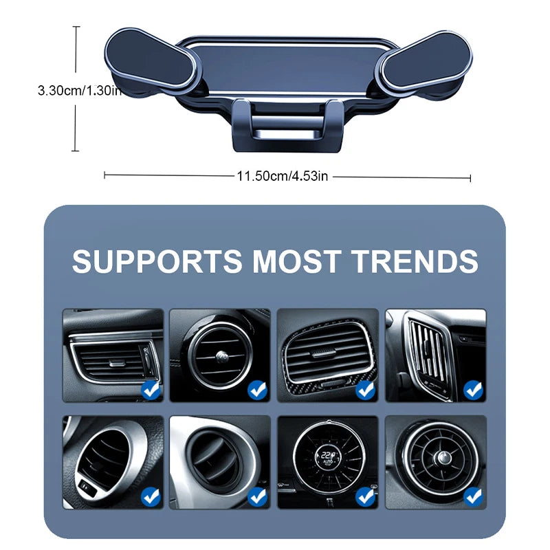 BLALION Car Phone Holder Gravity GPS Support 360 Degree Rotatable Anti Shaking Car Air V detail view