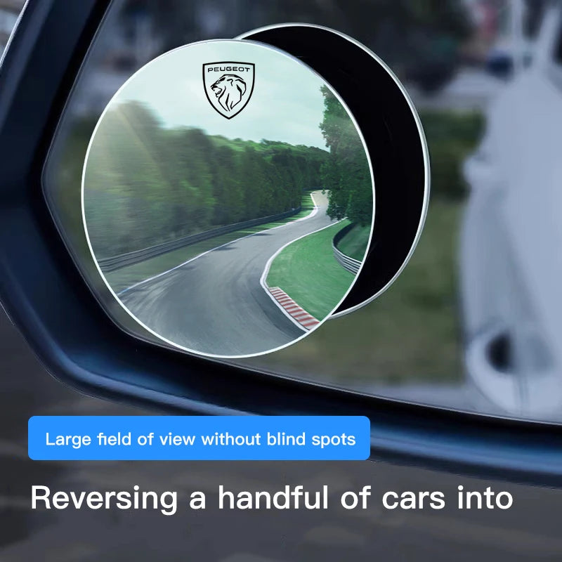 360° Car Rearview Mirror Small Round Blind Spot Mirror | Peugeot All Series Auto Ac additional angle