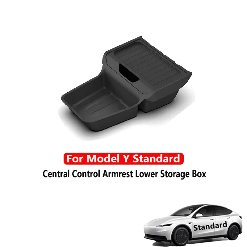 for Tesla Model Y Standard 2026 Accessories Center Console Storage Organizer Box Armrest Box Storage Tray Protection Mat