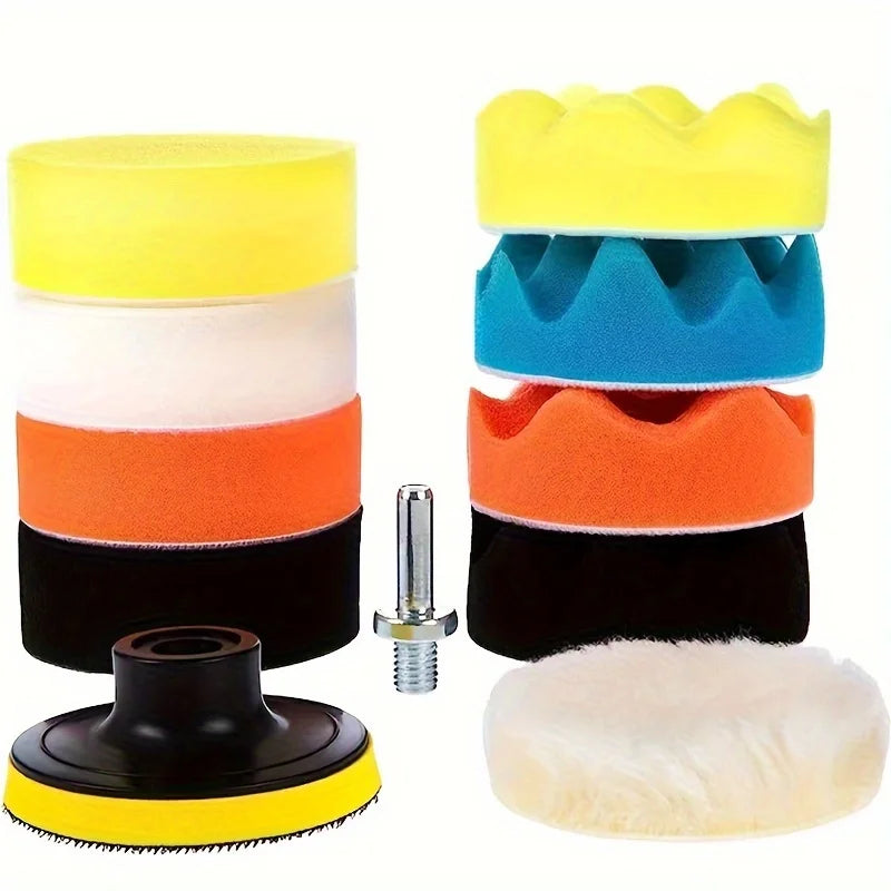 Professional Car Detailing Polishing Kit For Electric Drill | Sponge Wheels And Angle Grinder Attach