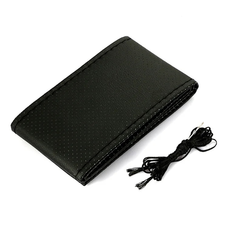 Car Steering Wheel Braid Cover Needles And Thread Artificial Leather Car Covers Sui additional angle