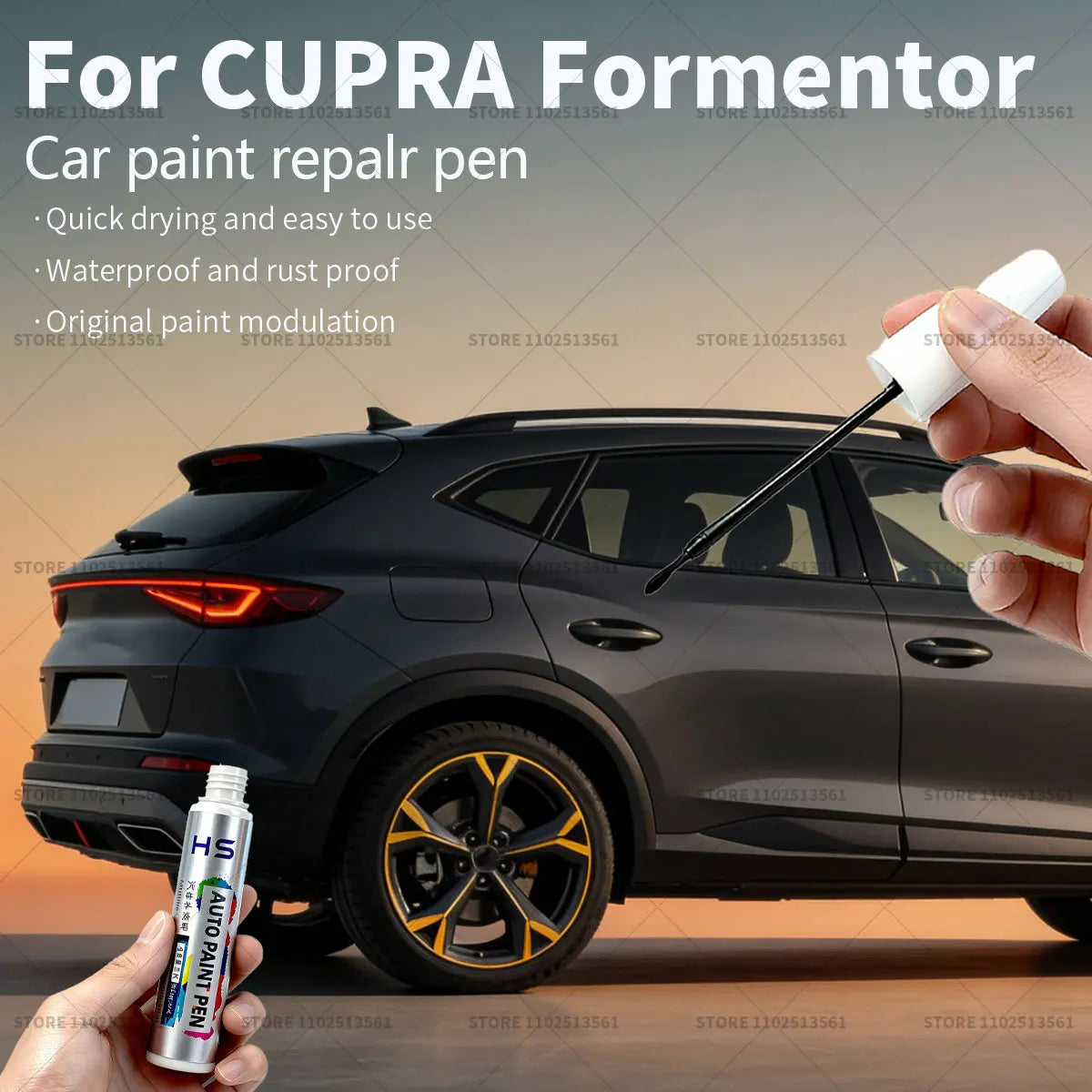Car Paint Repair Pen For CUPRA Formentor Paint Scratch Repair Accessories Glacial White Graphene Gre