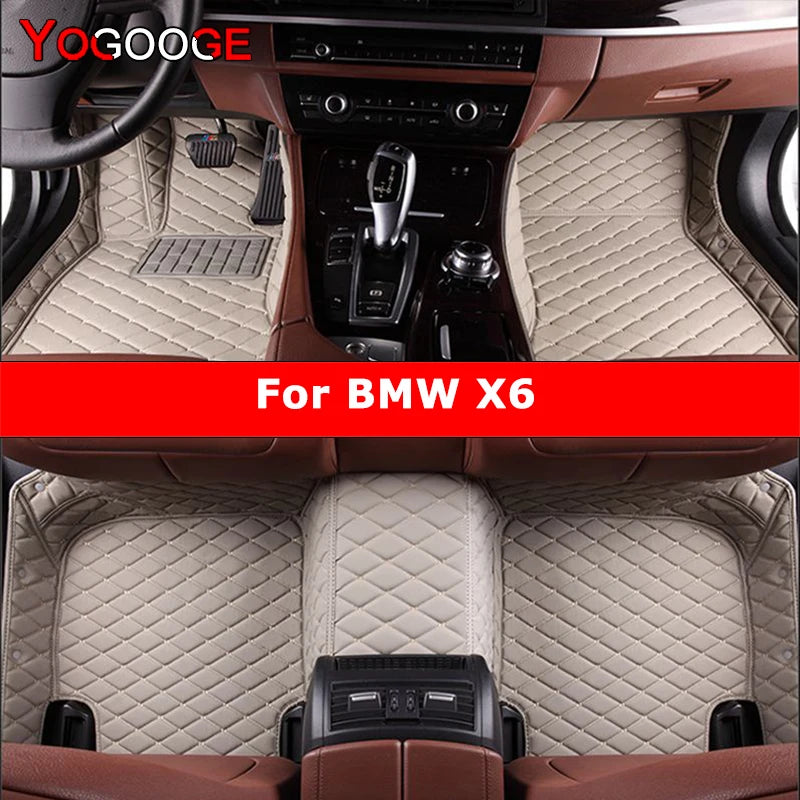 YOGOOGE Custom Car Floor Mats For BMW X6 E71 E72 F16 F86 G06 G96 Auto Carpets Foot Coche Accessorie