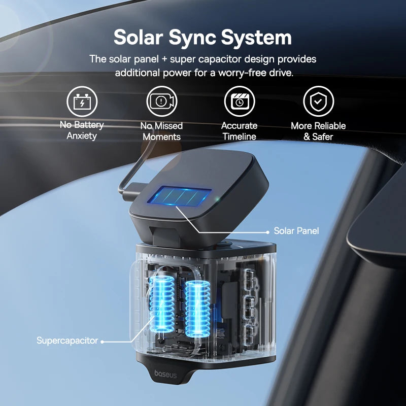 Baseus 3K Dash Cam VD1 Front and Rear Cam HD Built-in GPS Galileo Supercapacitor Car lifestyle view