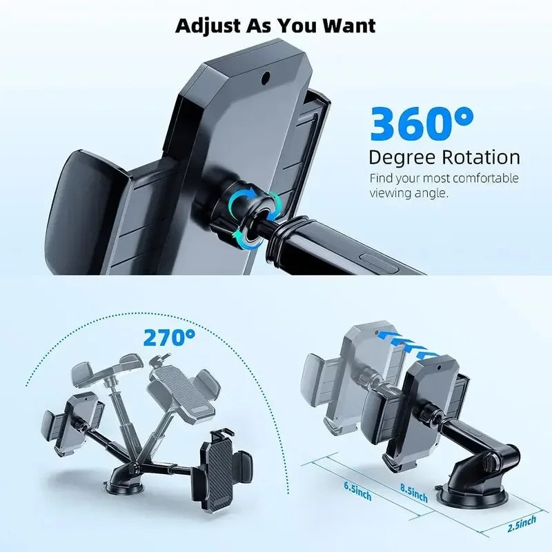 Car Phone Holder 360° Rotatable Dashboard Suction Cup Mount close-up view
