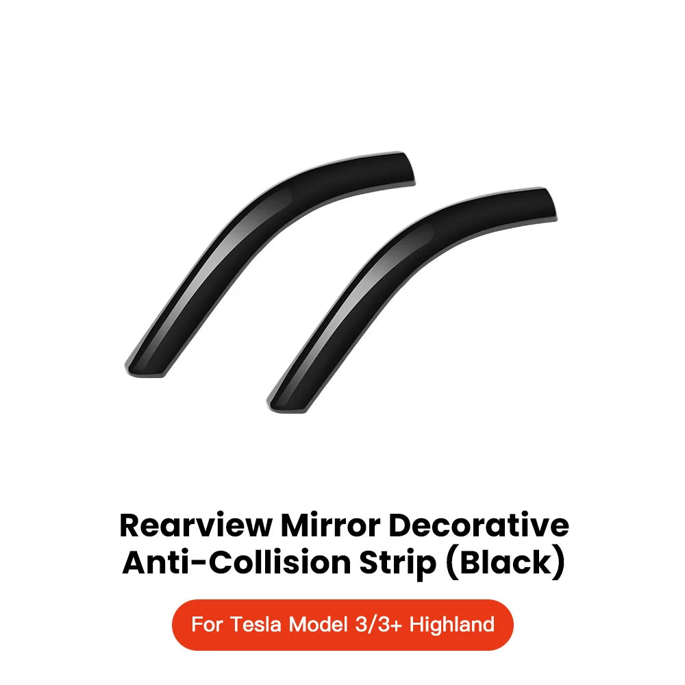 YZ For Tesla Model 3 Y Juniper Highland 2020-2025 2026 Rearview Mirror Anti-collision Strips Trim Anti-scratch Sticker Cover