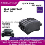 THREEON Rear Brake Pads Set for Audi A6 A7 A8 RS Models | Ceramic Brake Pads with Wear Indicator