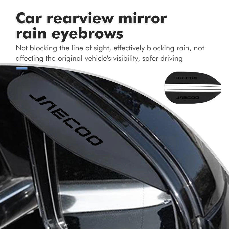 Car Sun Visor Rearview Mirror Rain Eyebrow Shield Stickers For JAECOO J7 PHEV J8 Omoda C9 2WD