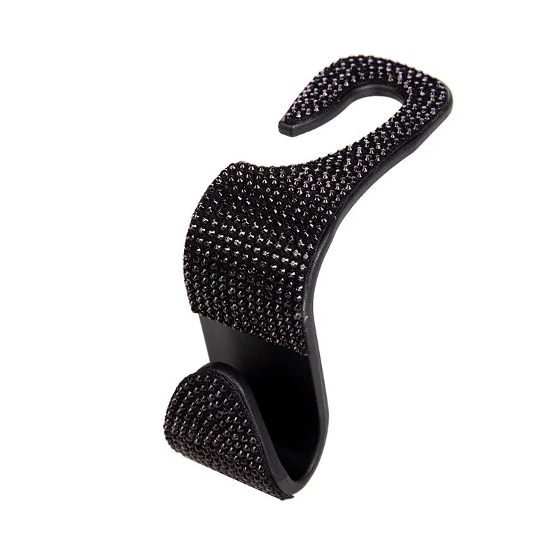 Rhinestone Decor Car Seat Back Hook Hanger Universal Bling Diamond Vehicle Auto Headrest detail view