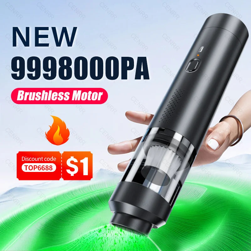 CENRR 9998000Pa Car Vacuum Cleaner | Powerful Wireless Portable Car and Home Cleaner with Air Blower